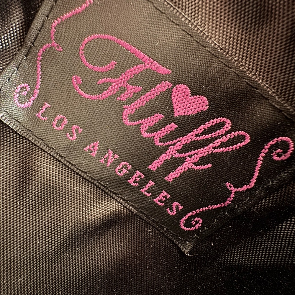Fluff Pink and Black Cosmetic Bag - Picture 4 of 4
